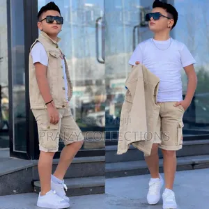 3pc Short+ Tshirt +Half Coat Set