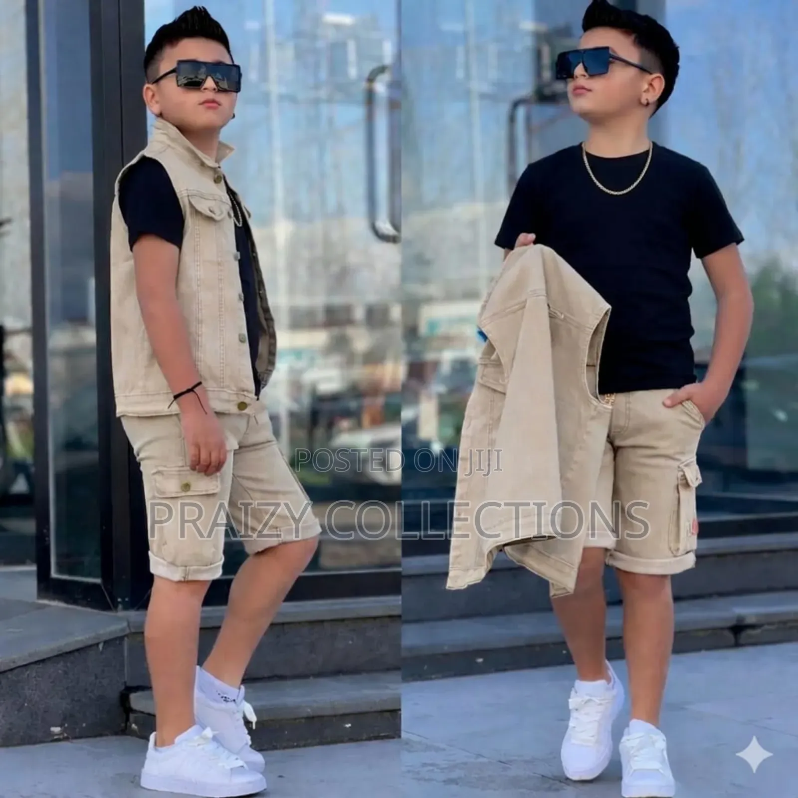 3pc Short+ Tshirt +Half Coat Set