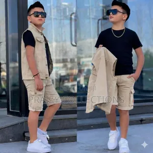 3pc Short+ Tshirt +Half Coat Set