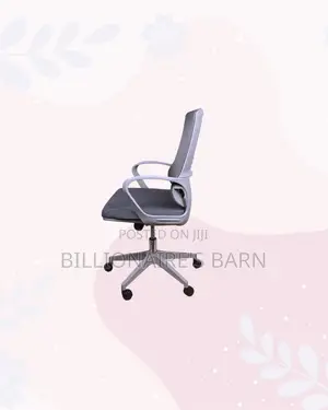 Grey Ergonomic Mesh Office Chair Mid Back Lumbar Support