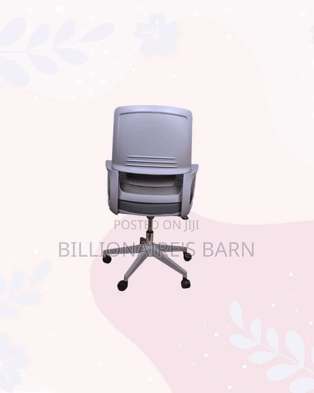 Grey Ergonomic Mesh Office Chair Mid Back Lumbar Support