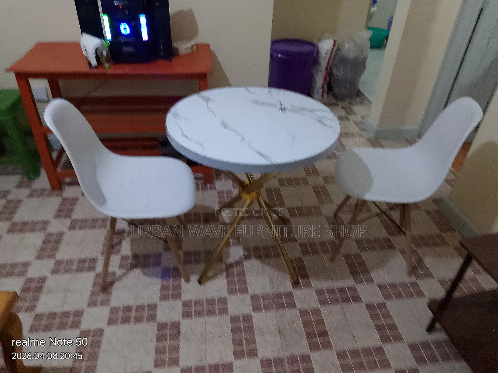 2seater House Dining Table Set With White  Chairs