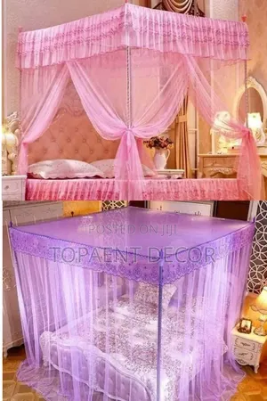 Buzz Free Purple and Pink 4 Stand Bed Mosquito Net