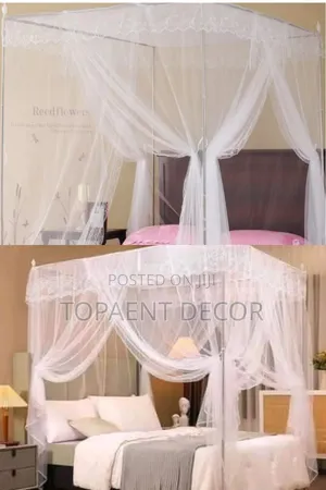 White 5 by 6 and 4 by 6 Bed Mosquito Nets