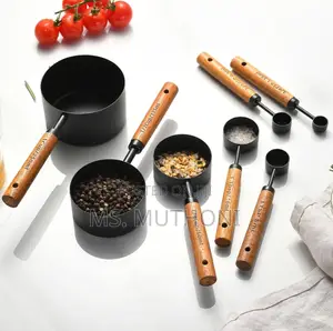Matte Black Set of 8-Piece Stainless Steel Measuring Cups