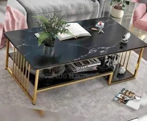Executive Black Marble Coffee Table – Modern Luxury
