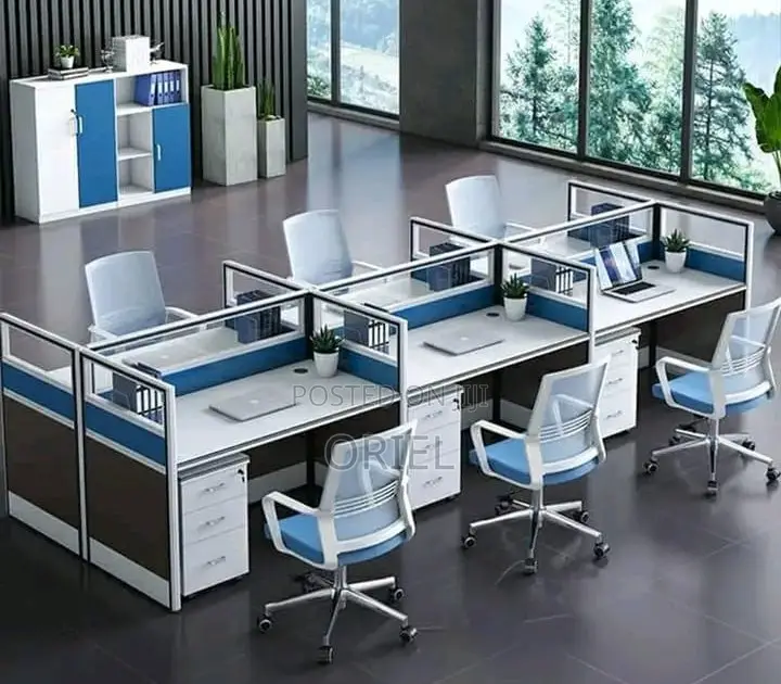 Office Workstation : 6-Way Office Working Collaborative Workstation
