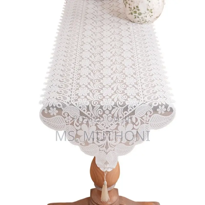 Long (40cms *260cms ) Intricate White French Lace Table Runner