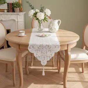 Long (40cms *260cms ) Intricate White French Lace Table Runner