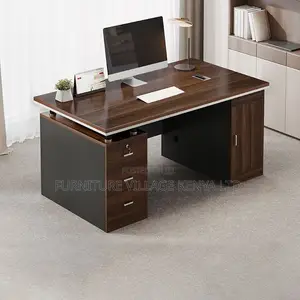 Office Desk; 1.4 Meter Office Desk With 3 Drawers and 1 Cupboard