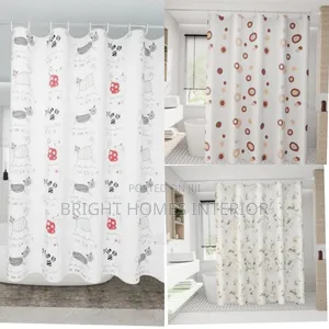 Red Flowered Bathroom Shower Curtain