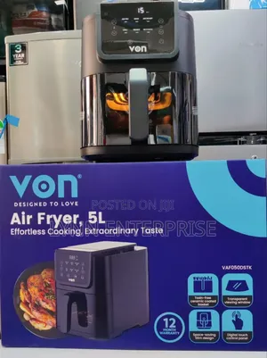 *Von Air Fryer 5l Digital Slim Design
