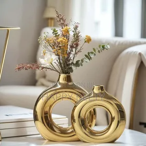 Ceramic Vase Set of 2, Vases Home Decor, Round Vase