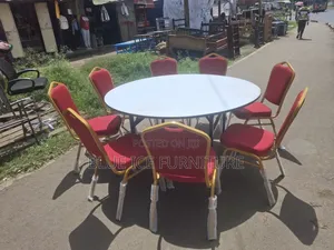 Round Event Table With Banquet Chairs Complete Set