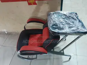 Executive Leathered Barber Chair With Sink (Black/Red)