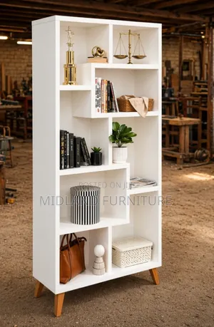 Modern White Bookshelf / Bookcase / Storage Shelf/ Office Shelf,