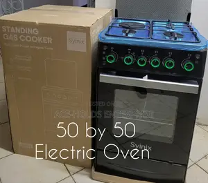 Syinix 50 by 50 Standing Gas Cooker With Electric Oven - Black