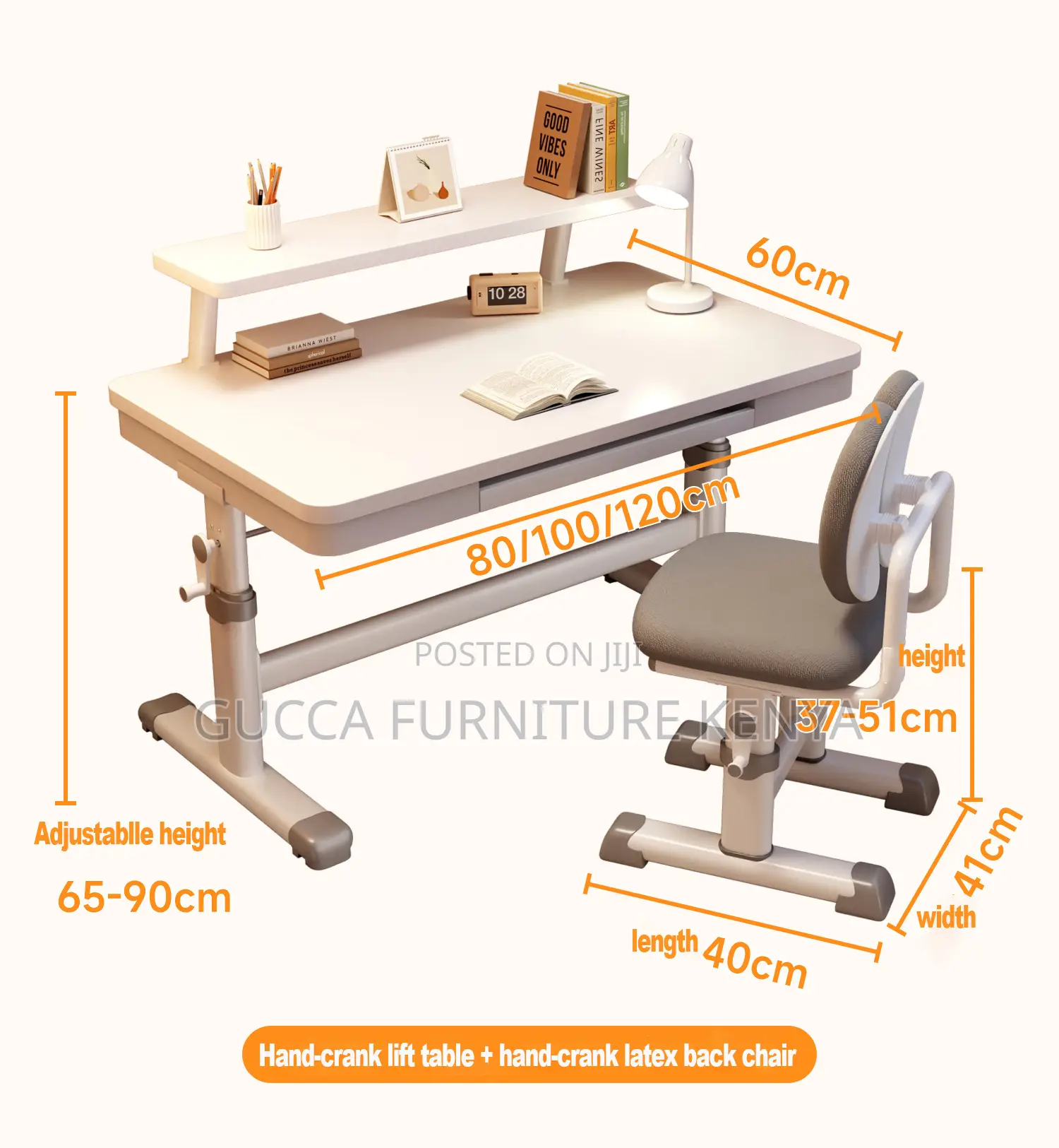 120cm Manual Adjustable Home Learning Desk