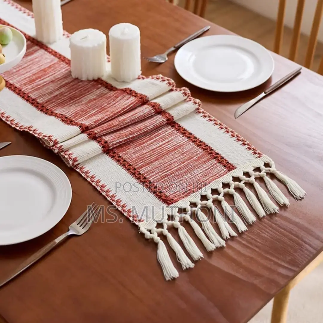 Aesthetic Nordic Boho Striped Table Runners