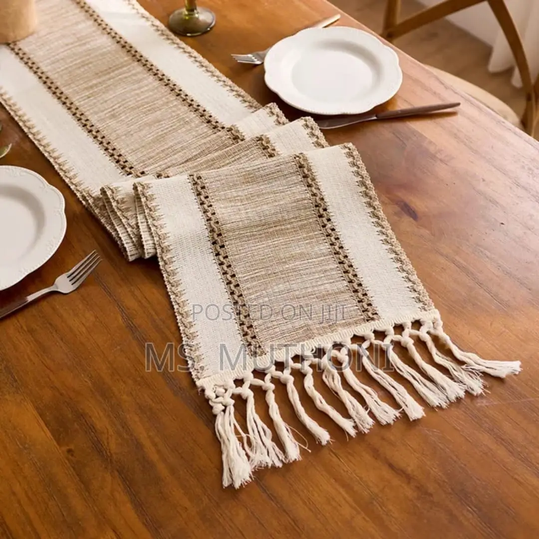 Aesthetic Nordic Boho Striped Table Runners