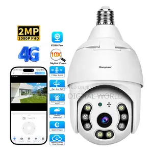 V380 Pro CCTV 4g Sim Card Bulb Camera Wireless Video Surveillance