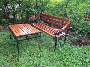 Backrest Bench Wooden Metallic 5ft