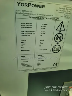 Industrial Diesel Generator – 150 Kva (Silent Type)
