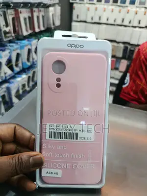 Pink Silicone Cover for the Oppo A38 4g Smartphone, Featuring a Soft-