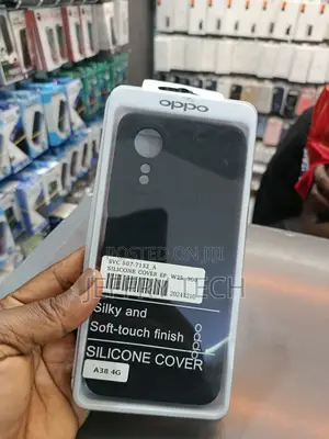 Oppo A38 4g Silicone Cover in Black, Featuring a Silky and Soft-Touch