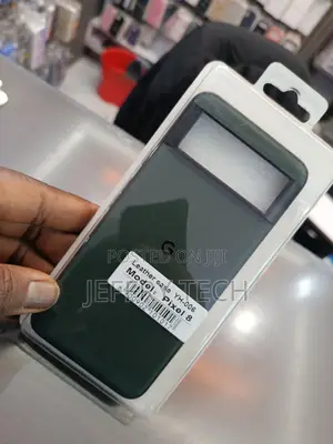 Green Leather Case Designed for the Google Pixel 8 Smartphone.