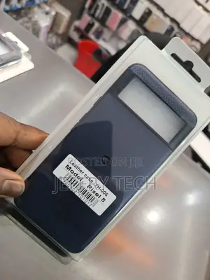 Blue Leather Case Designed for the Google Pixel 8 Smartphone.