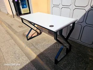 Black Frame and White MDF Top Study Table