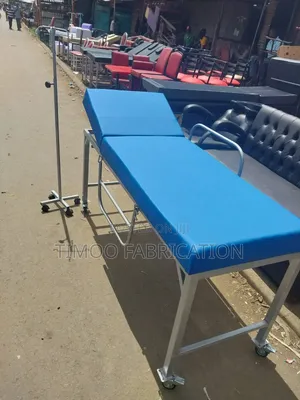 Examination Couch Bed With Running Legs Plus Drip Stand