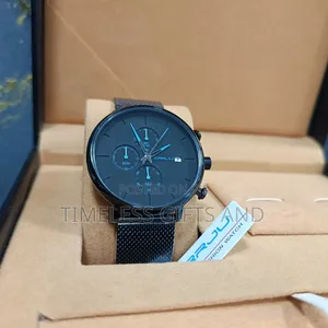 Crrju Blue Detail Men Durable Watch