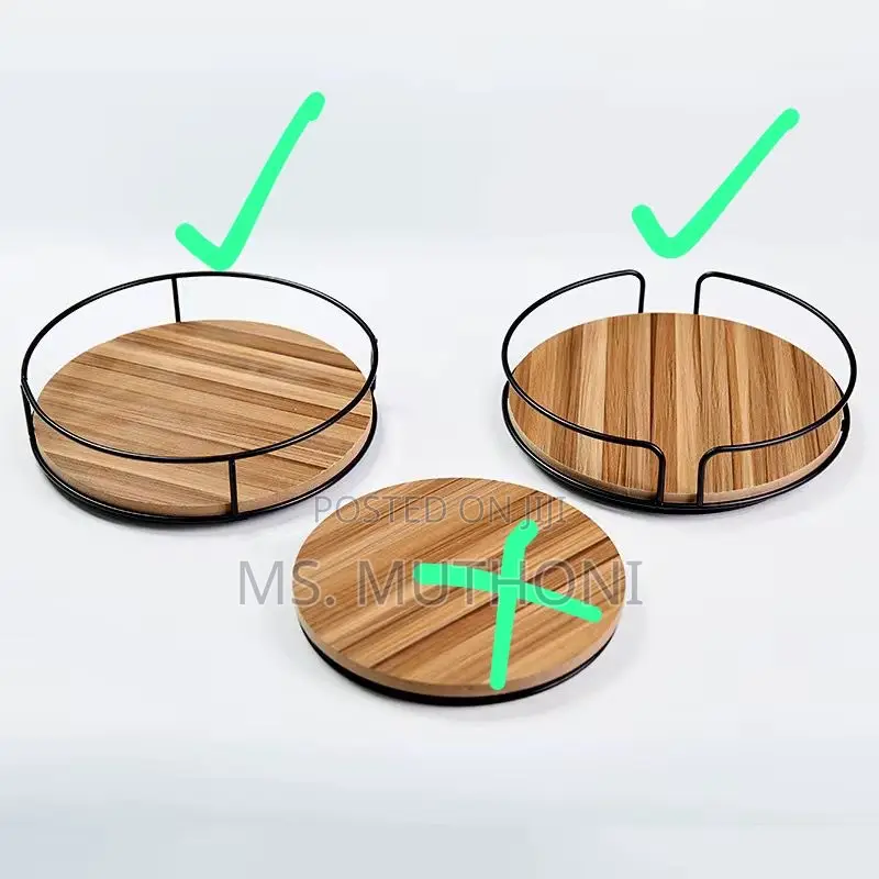 Acacia Wood Lazy Susan Turntable for Kitchen Counter Top