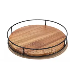 Acacia Wood Lazy Susan Turntable for Kitchen Counter Top