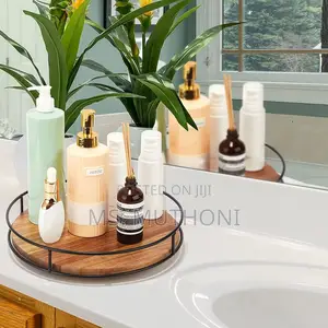 Acacia Wood Lazy Susan Turntable for Kitchen Counter Top
