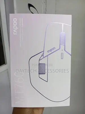 Rapoo Mt760l Multi-Device Wireless Mouse in White Packaging.
