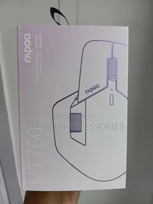 Rapoo Mt760l Multi-Device Wireless Mouse in White Packaging.