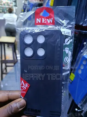 Black Silicone Phone Case Designed for the Itel A06s Smartphone.