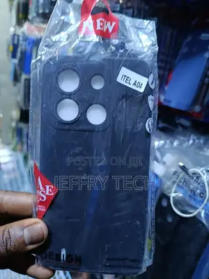 Black Silicone Back Cover Designed for the Itel A04 Mobile Phone.