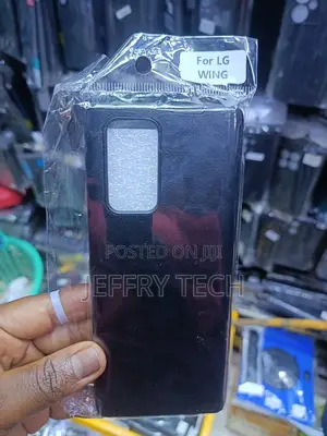 Black Leather-Style Flip Case Is Designed for the Lg Wing Phone.