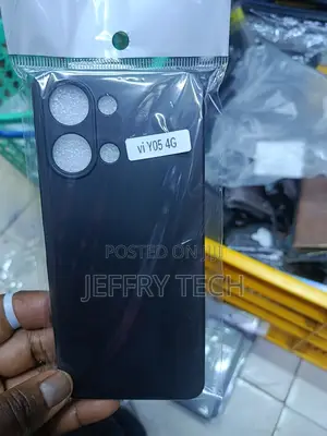 Black Silicone Phone Case for a Vivo Y05 4g Smartphone.