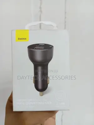 This Is a Baseus 100w Superme Digital Display Dual Quick Car Charger.
