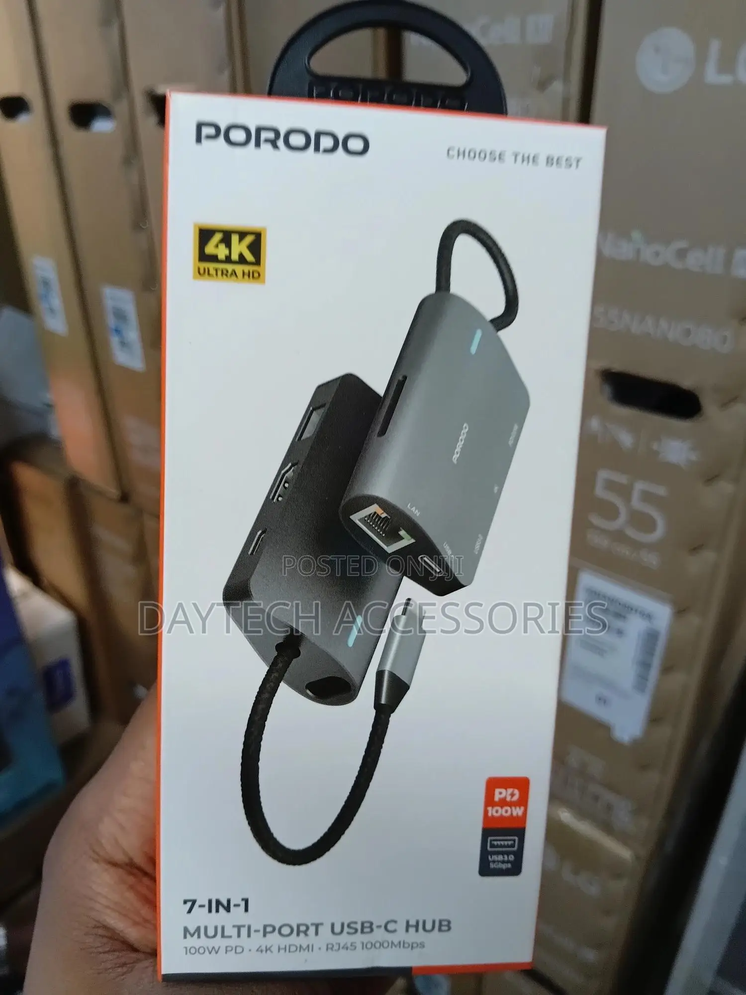This Is a Porodo 7-in-1 Multi-Port Usb-C Hub.