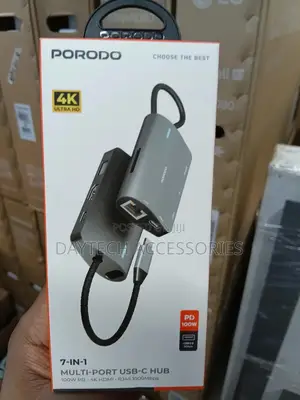 Porodo 7-in-1 Multi Port Usb-C Hub Pd 100w - Gray