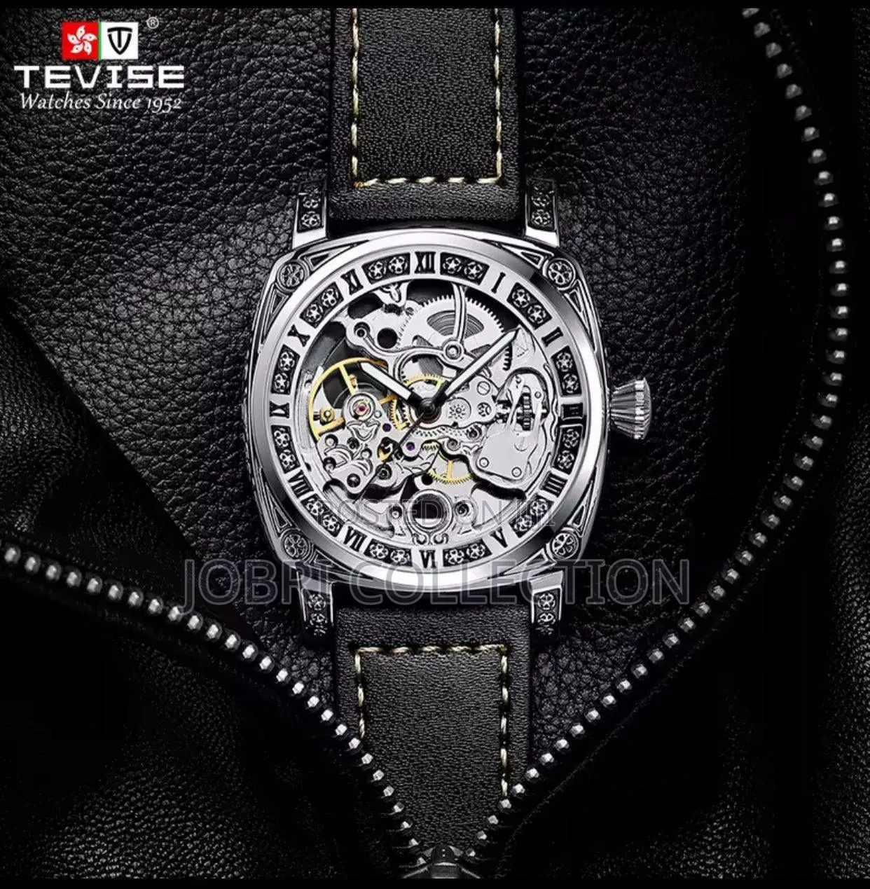Tevis Automatic Leather Wrist Watch