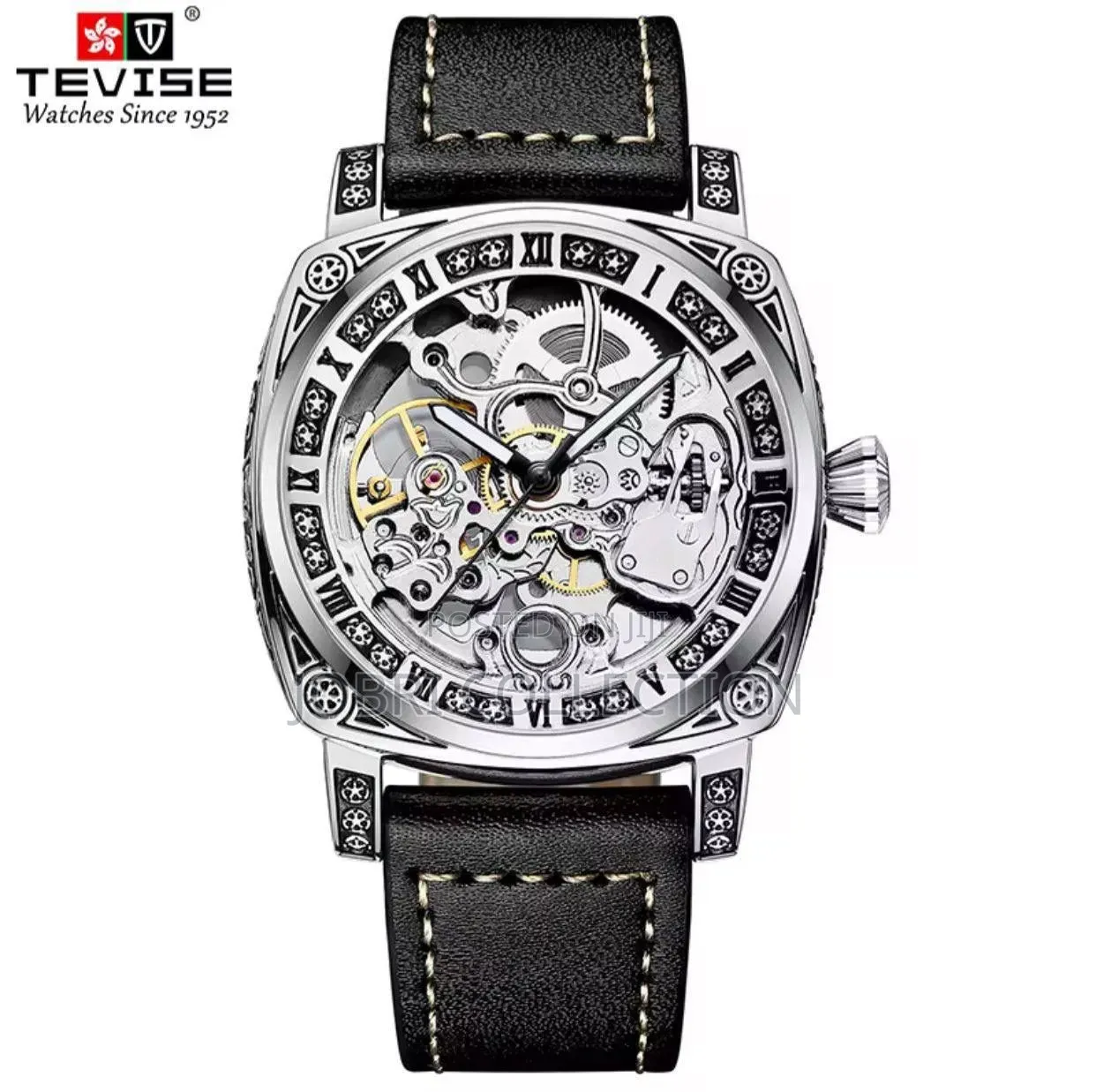 Tevis Automatic Leather Wrist Watch