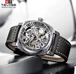 Tevis Automatic Leather Wrist Watch