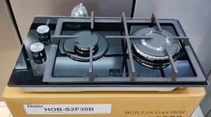 *Haier 2-Burner Built-in Cooker – Black Glass/ Built- In Cooker